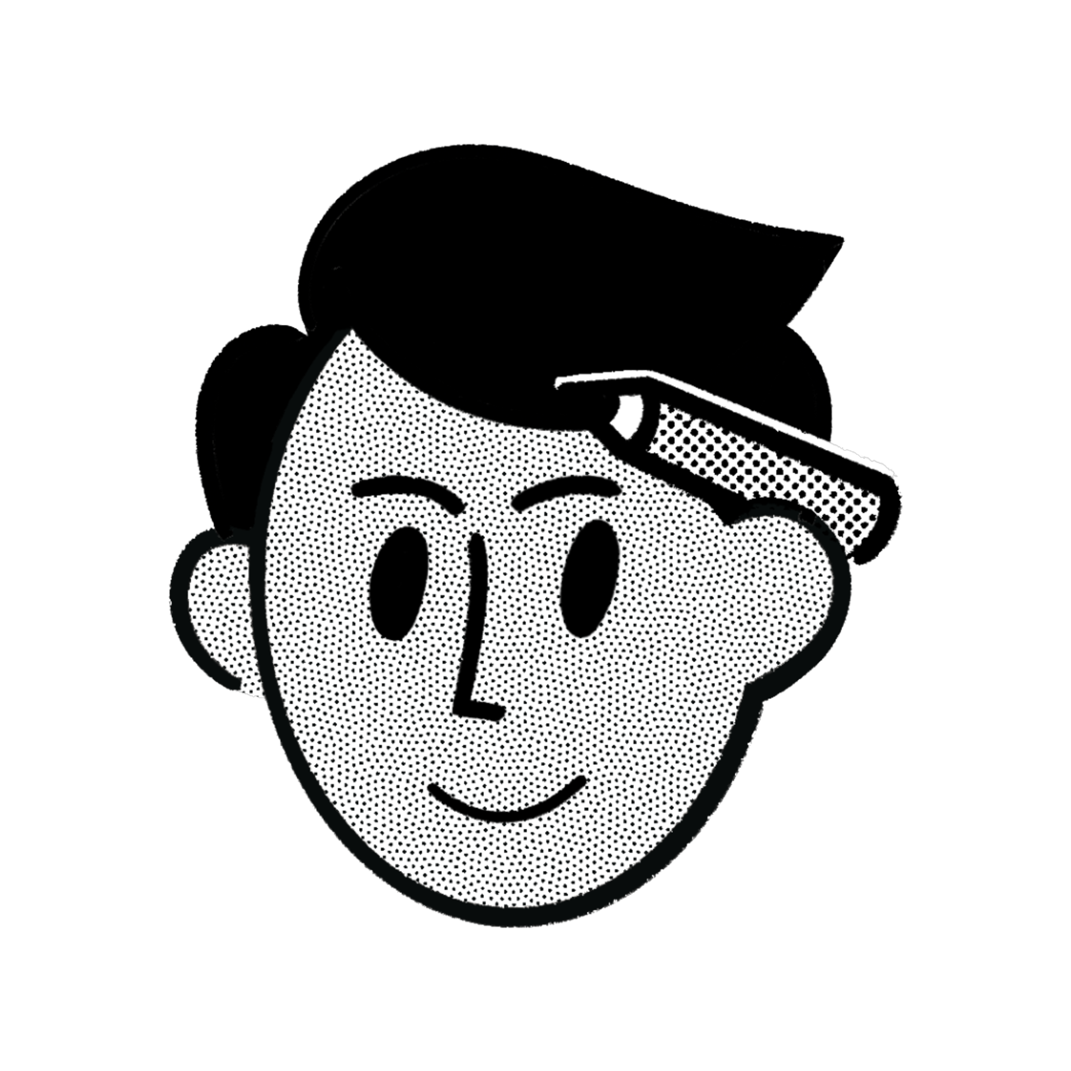Illustrated portrait of Pierce Brookins